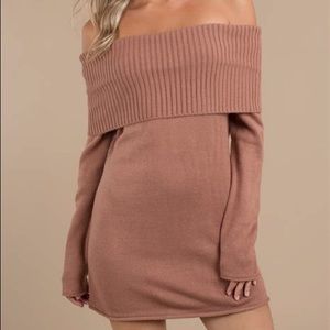 Off-shoulder sweater dress